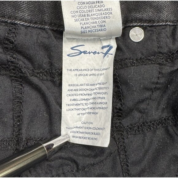 Seven7 Womens Black Distressed Denim Tummyless High Rise Skinny Jeans Size 10 - Picture 16 of 16